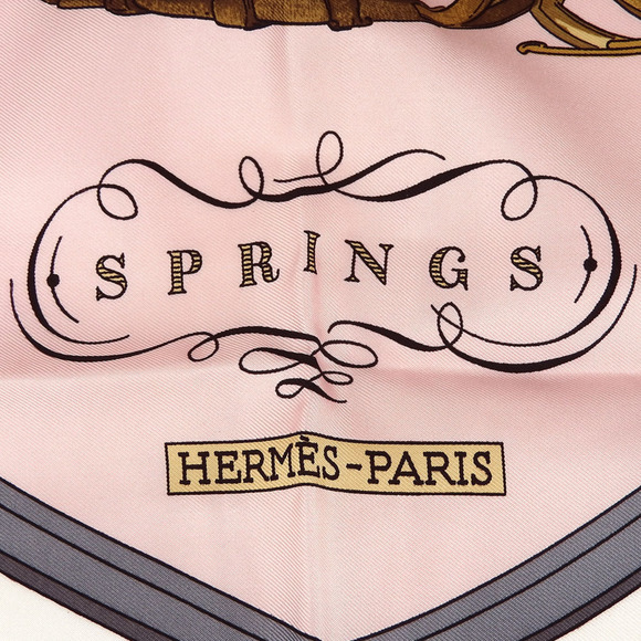 Hermes Scarf Carré 90 Silk Pink SPRINGS Springs Accessories Women's HERMES - Picture 4 of 11